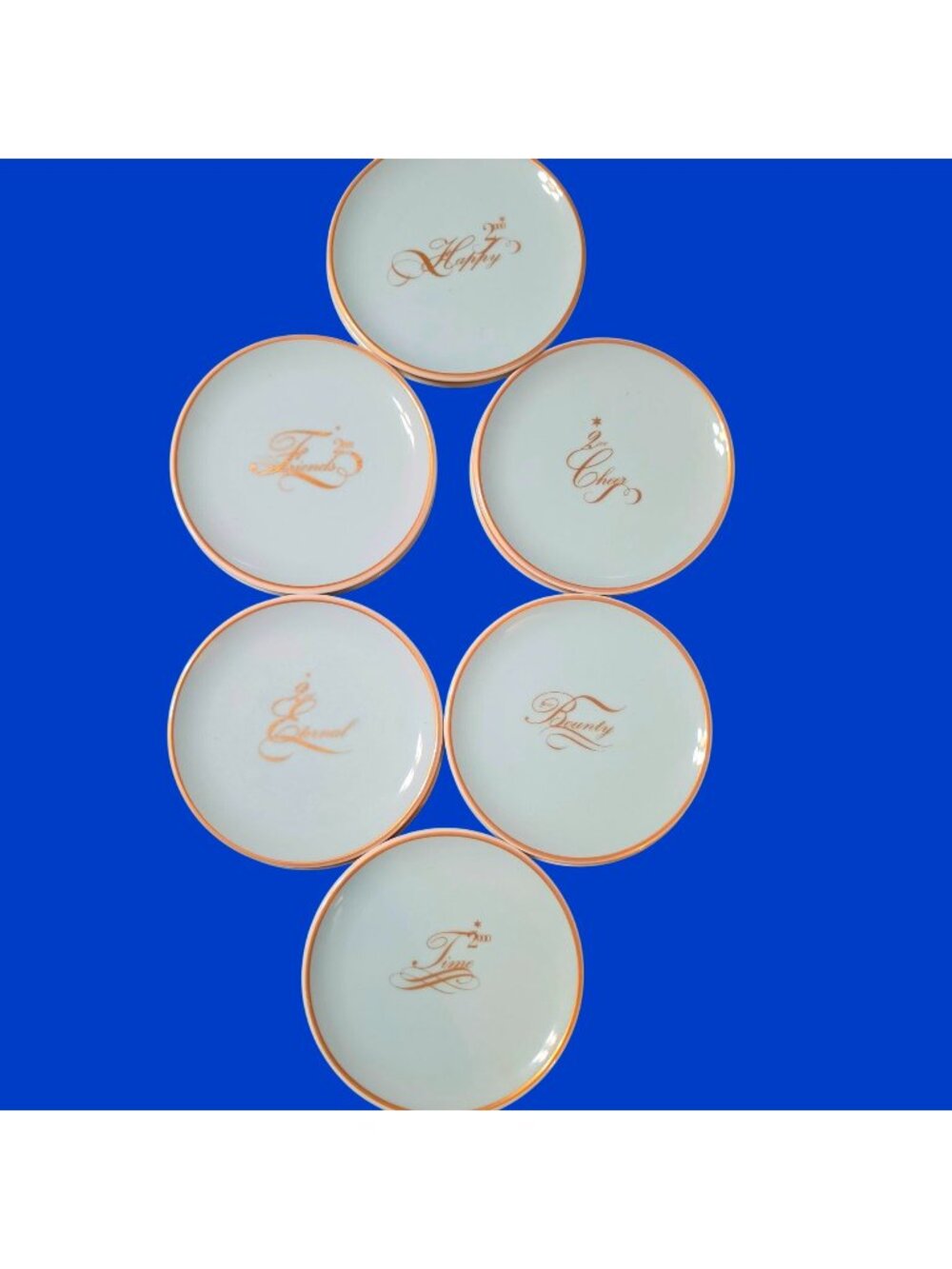 Vintage Williams Sonoma Millennium 2000 Porcelain Coasters Set of 12 Japan